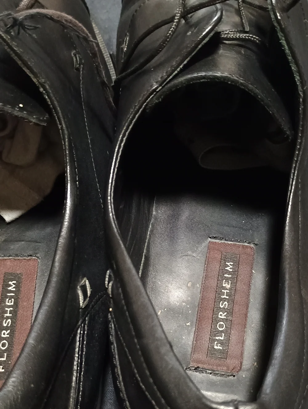 Florsheim Black Leather Cap-Toe Derby Shoes (259) 15 D